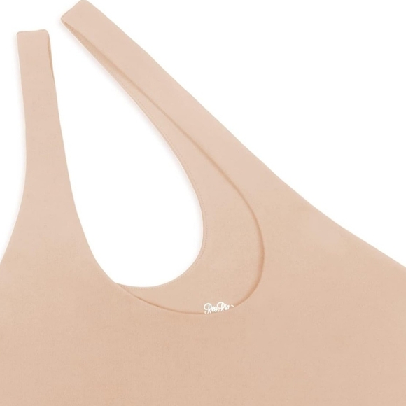REORIA Women’s Sexy Plunge One Shoulder Sleeveless Tank Bodysuit | Nude | Size L - Picture 5 of 5
